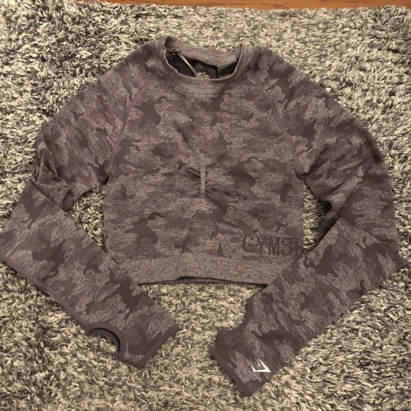 NWT GYMSHARK Long Sleeve Crop Top - Picture 1 of 7